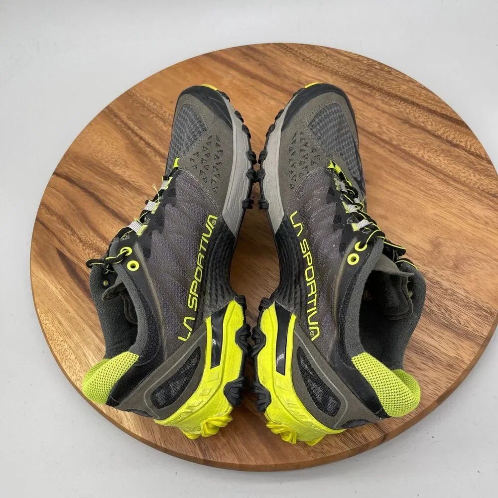 La Sportiva Bushido Shoes Mens Size 9 Gray Yellow Trail Running Comfort Hiking